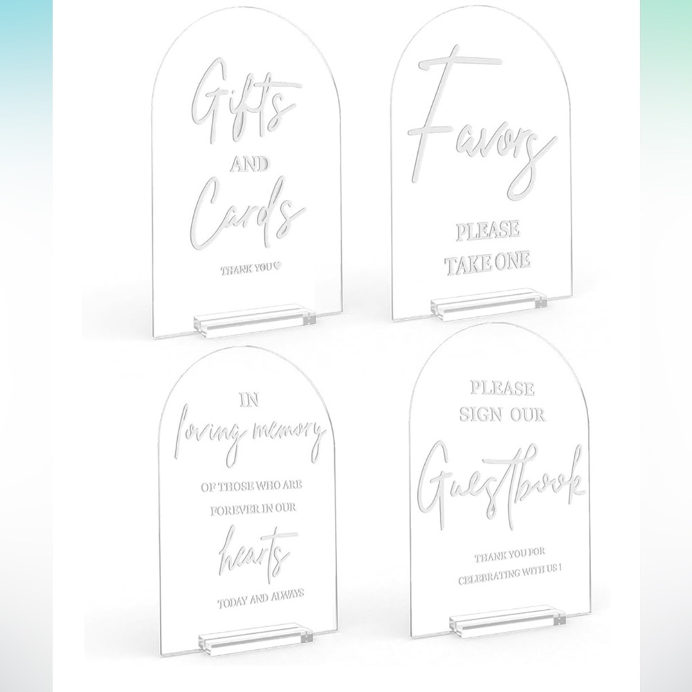 Clear Acrylic Wedding Sign Set